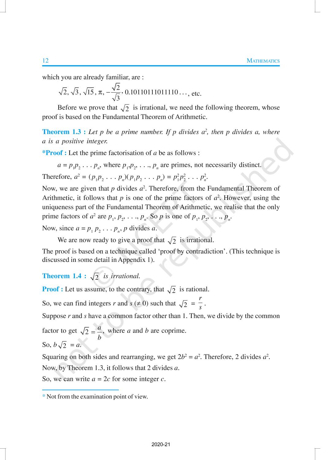 Real Numbers - NCERT Book of Class 10 Mathematics