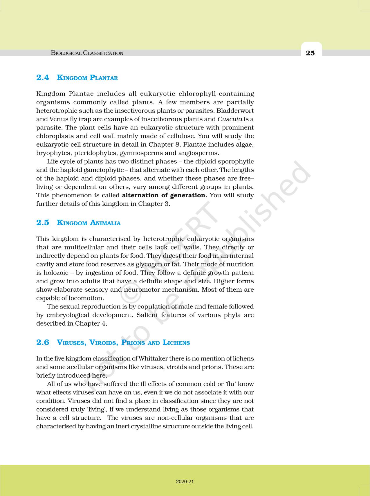 Biological Classification - NCERT Book of Class 11 Biology