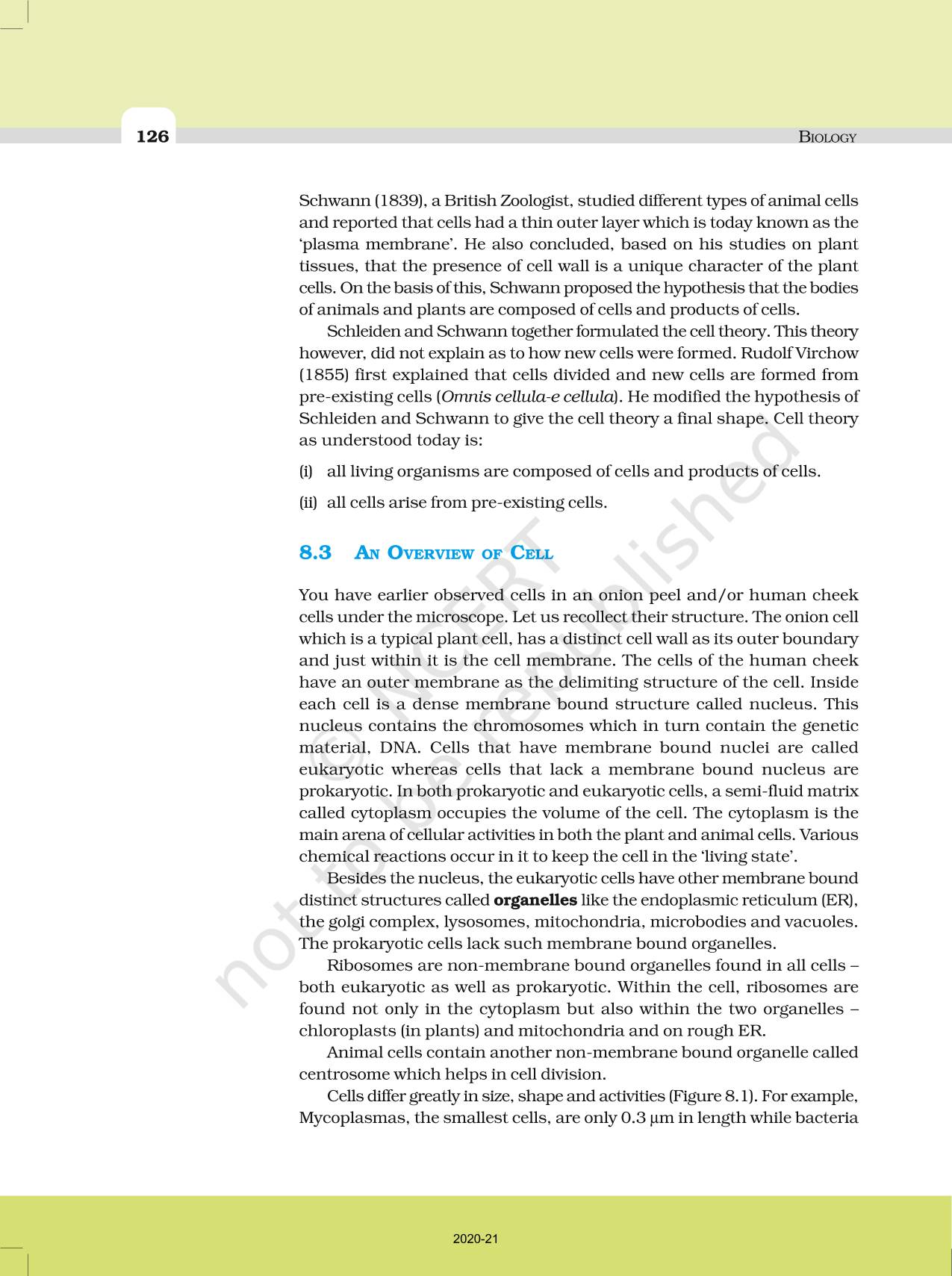 Cell The Unit Of Life - NCERT Book of Class 11 Biology