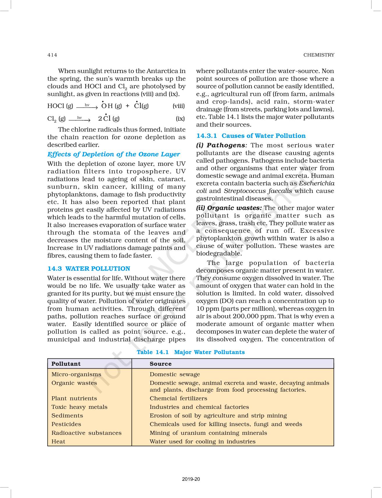 Environmental Chemistry - NCERT Book of Class 11 Chemistry Part II