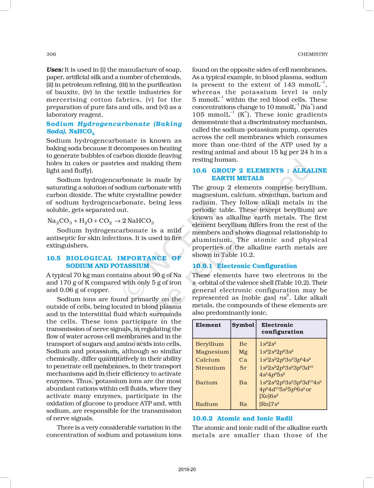 The S Block Elements - NCERT Book of Class 11 Chemistry Part II