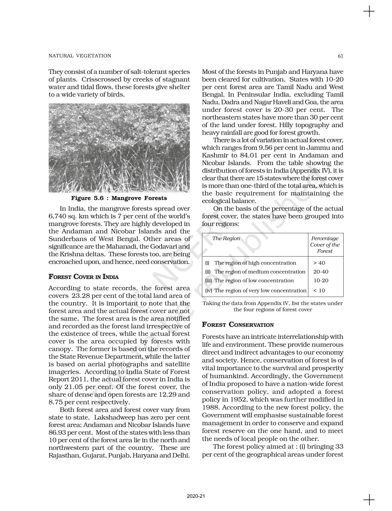 Natural Vegetation - NCERT Book of Class 11 India Physical Environment