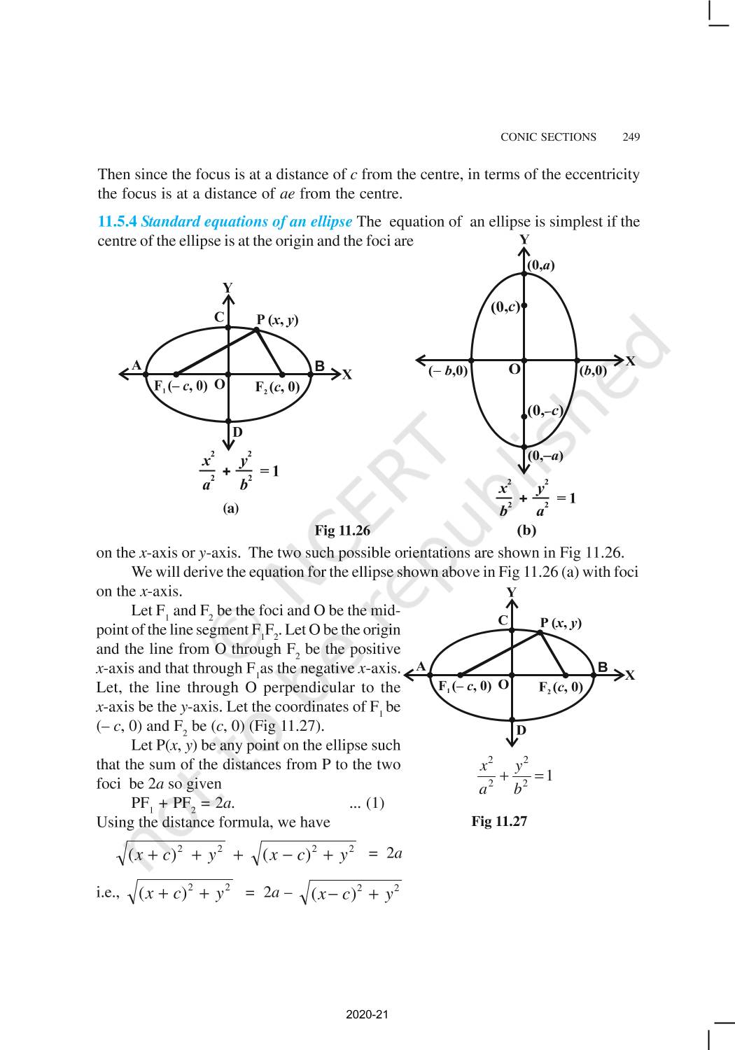 Conic Sections - NCERT Book of Class 11 Mathematics