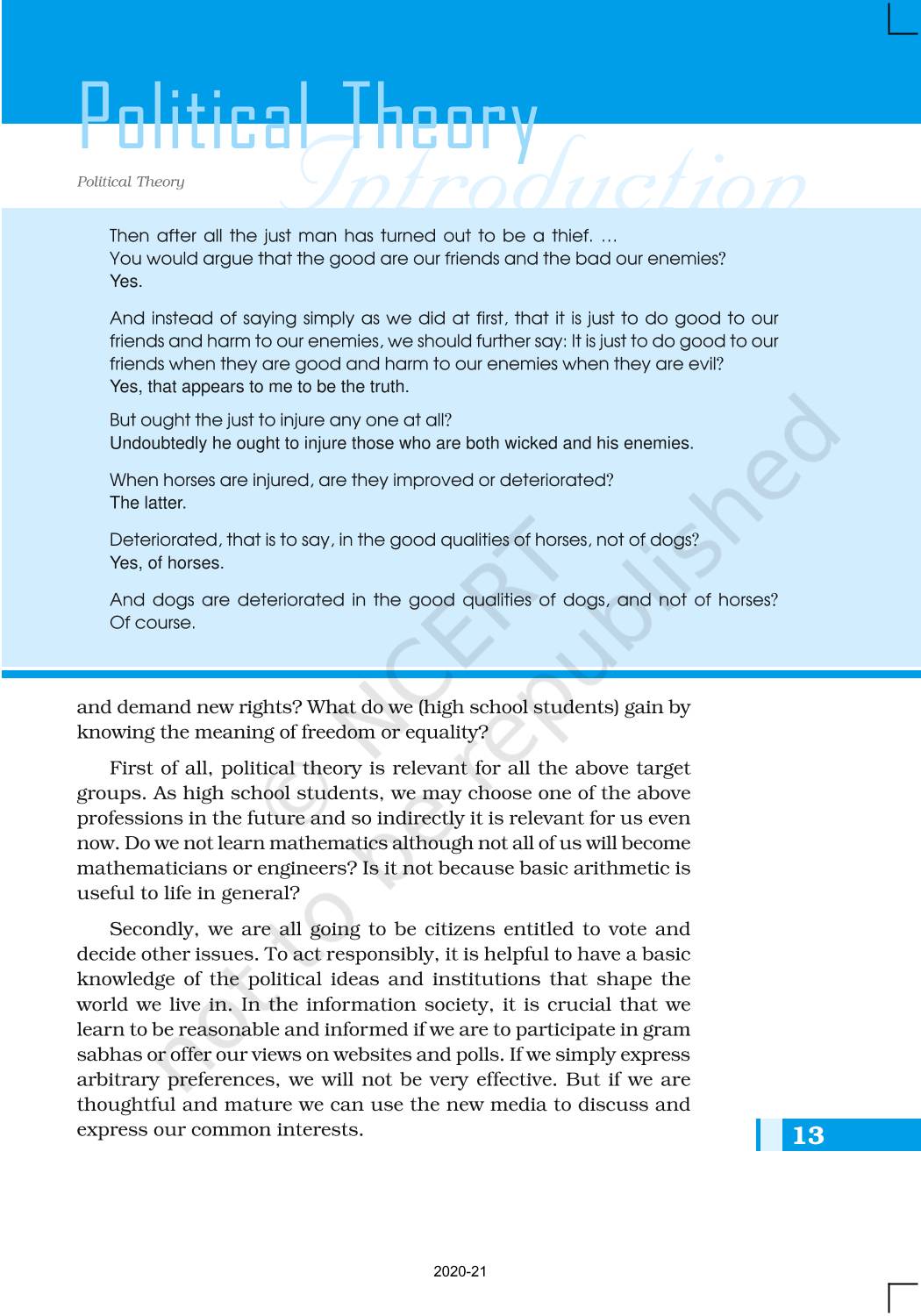 Political Theory An Introduction - NCERT Book of Class 11 Political Theory