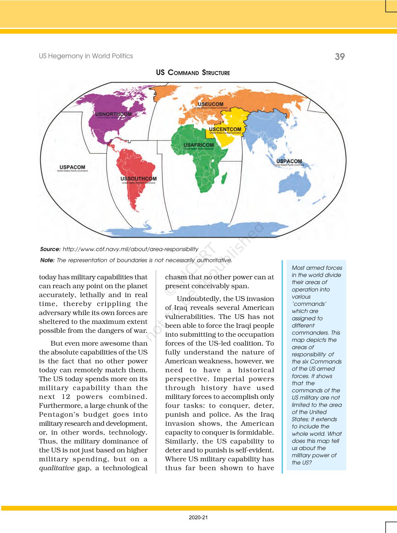 Us Hegemony In World Politics - NCERT Book of Class 12 Contemporary ...