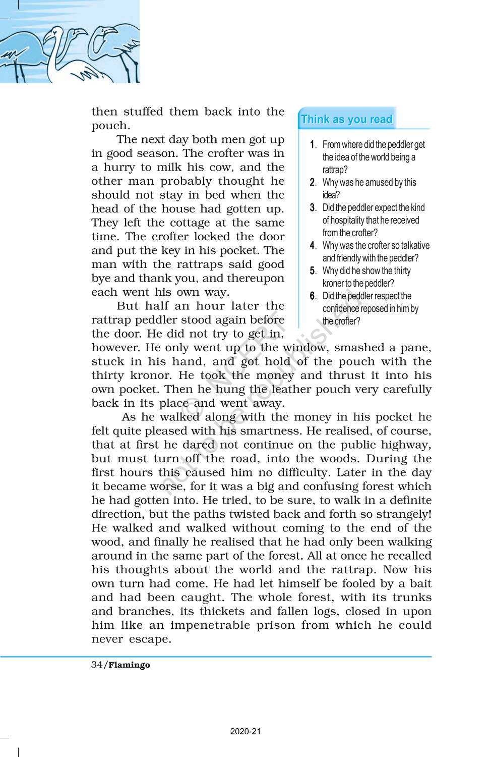 Prose 4 The Rattrap - NCERT Book of Class 12 Flamingo