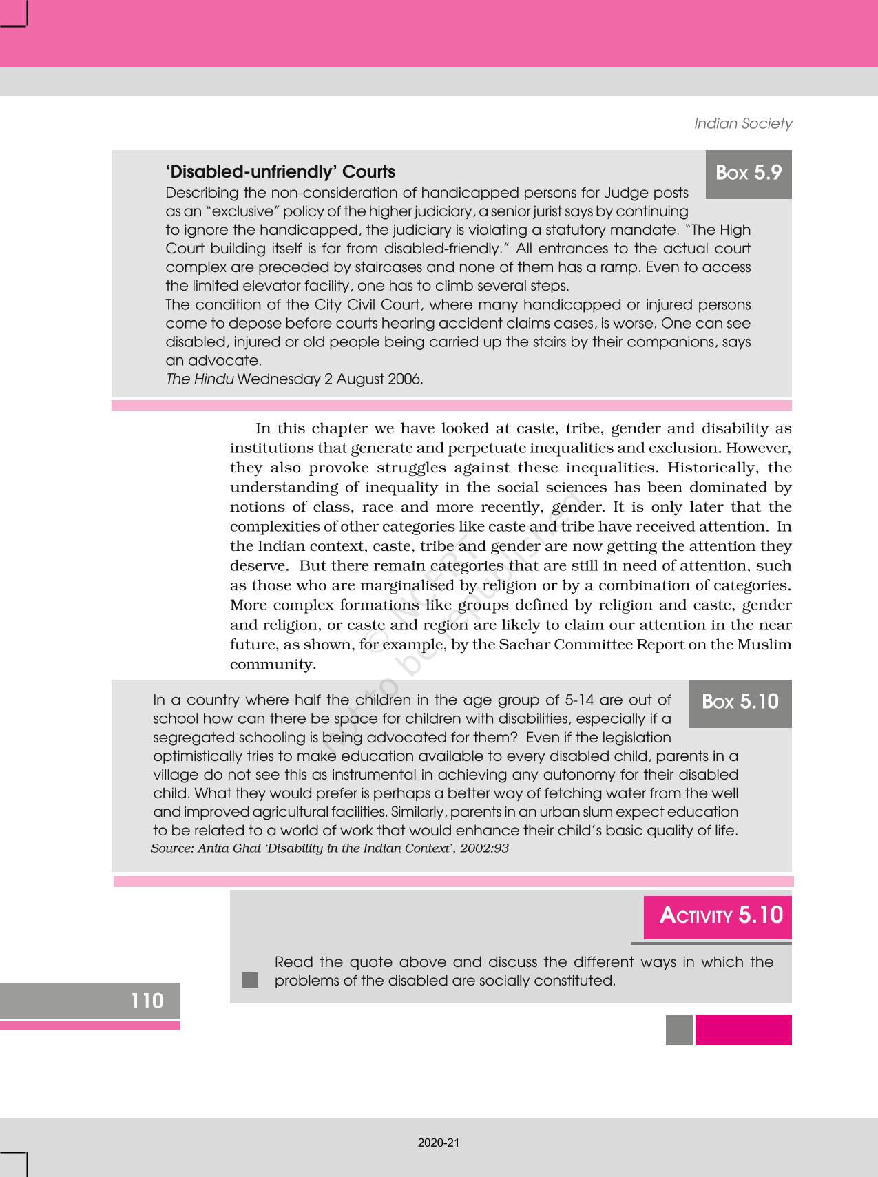 Patterns Of Social Inequality And Exclusion - NCERT Book of Class 12 ...