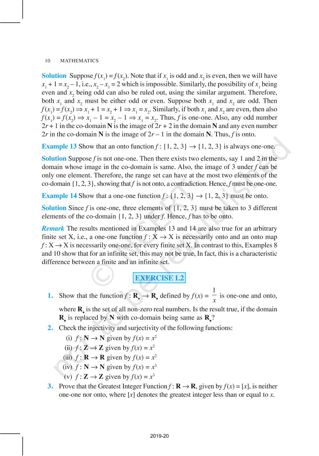 Relations And Functions - NCERT Book of Class 12 Mathematics Part I