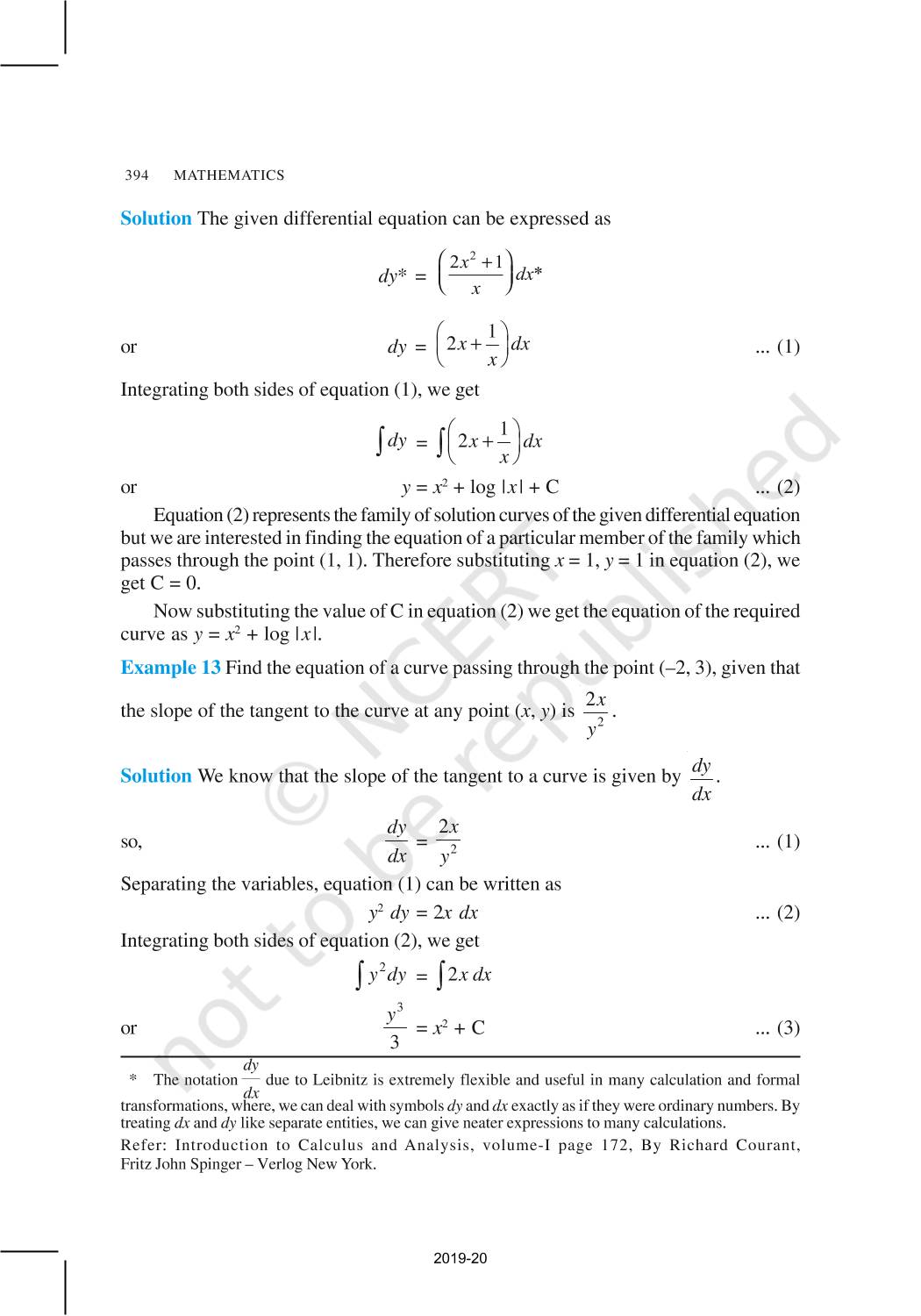 Differential Equations - NCERT Book of Class 12 Mathematics Part II