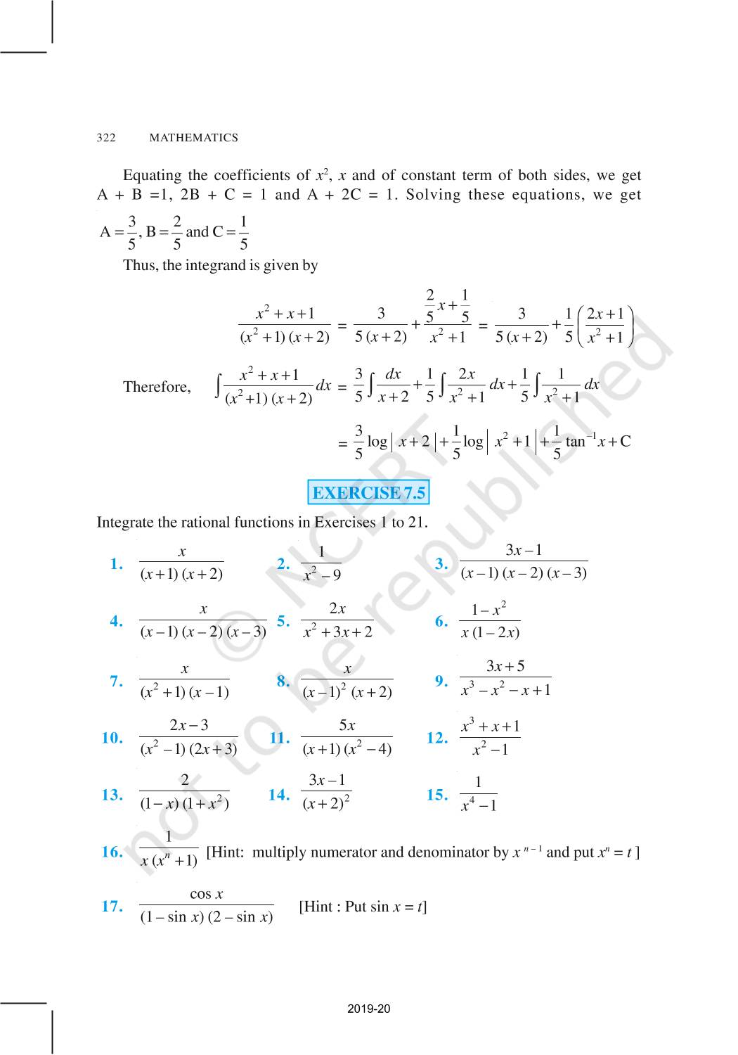 Integrals - NCERT Book of Class 12 Mathematics Part II