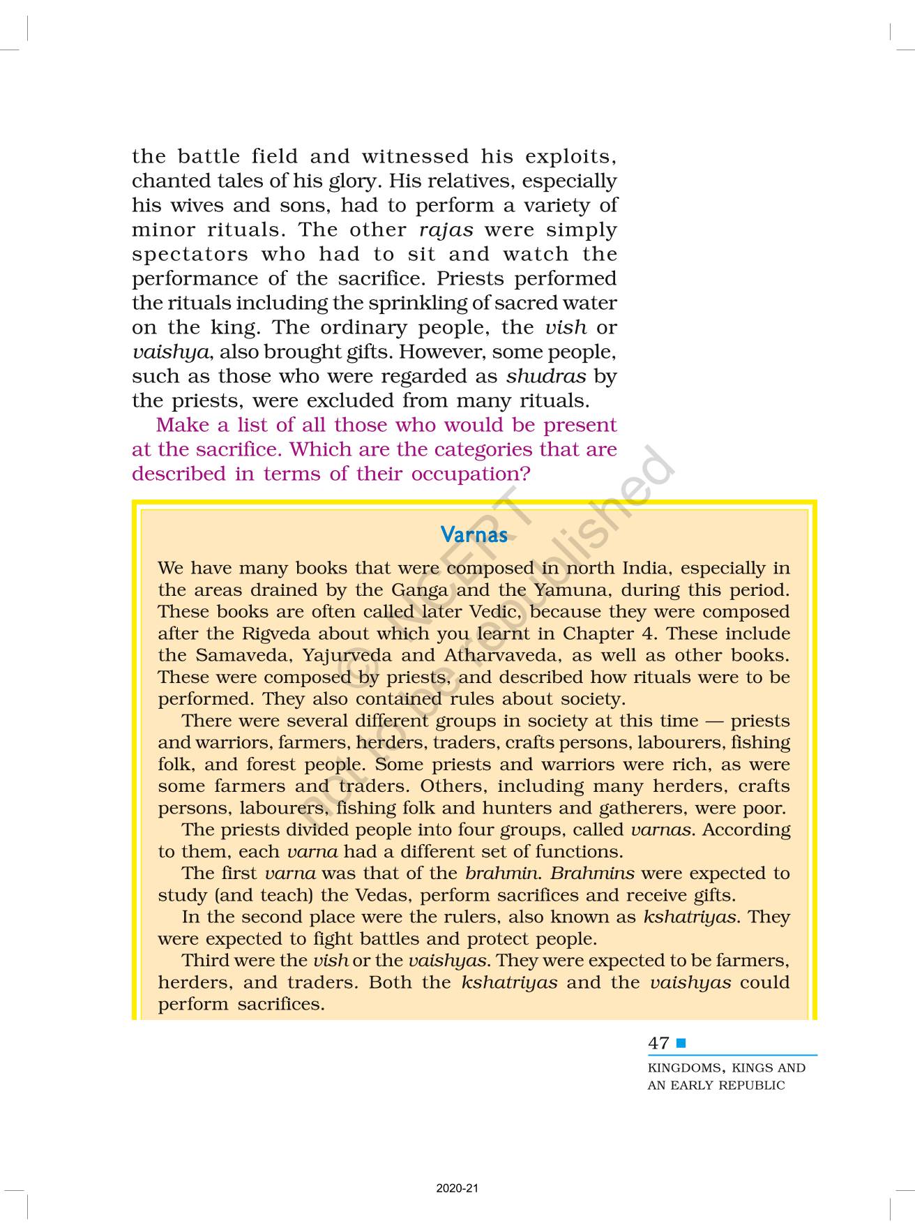 Kingdoms Kings And An Early Republic - NCERT Book of Class 6 History ...