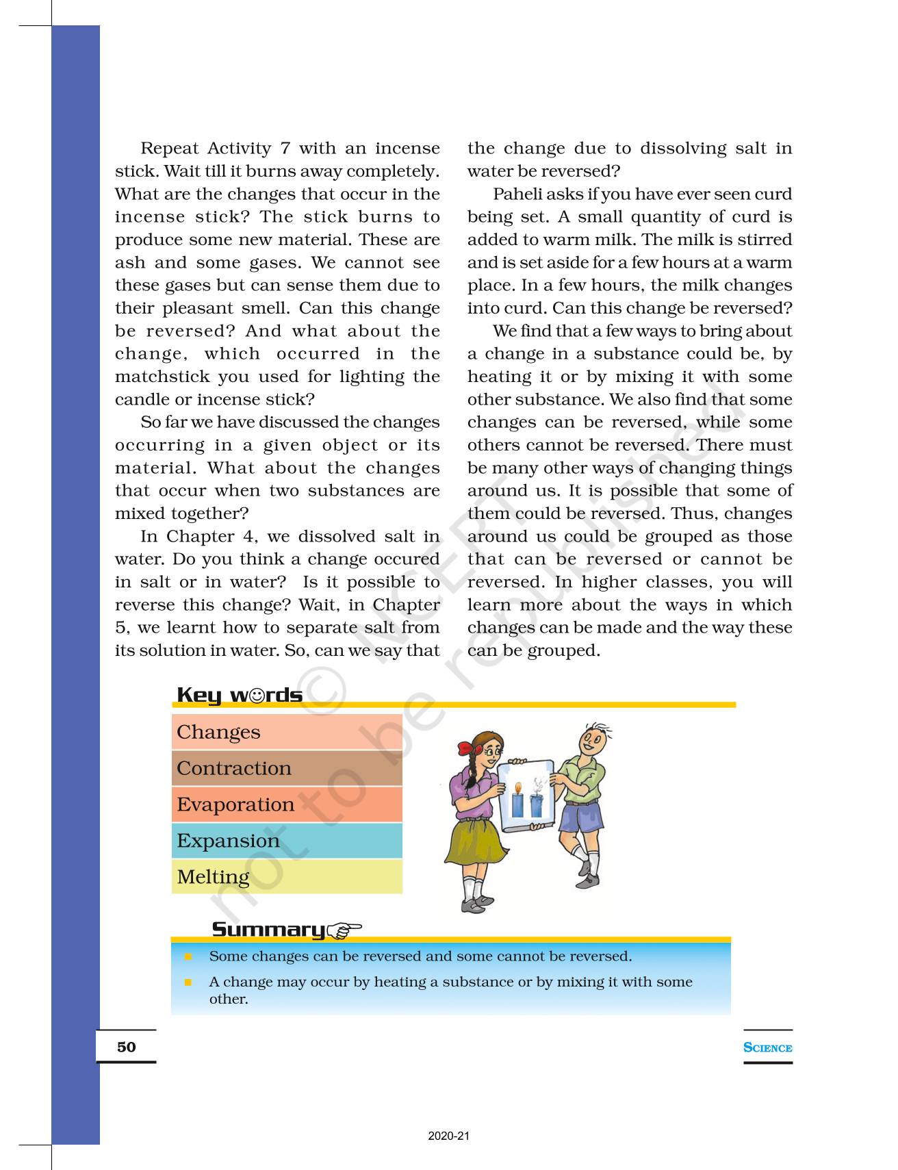 Changes Around Us - NCERT Book of Class 6 Science