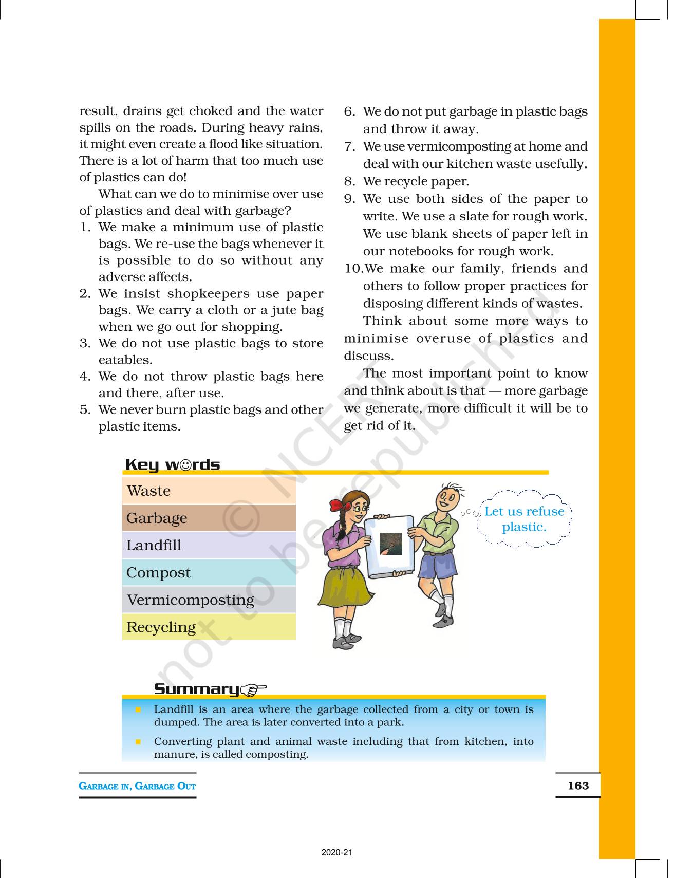 Garbage In Garbage Out - NCERT Book of Class 6 Science