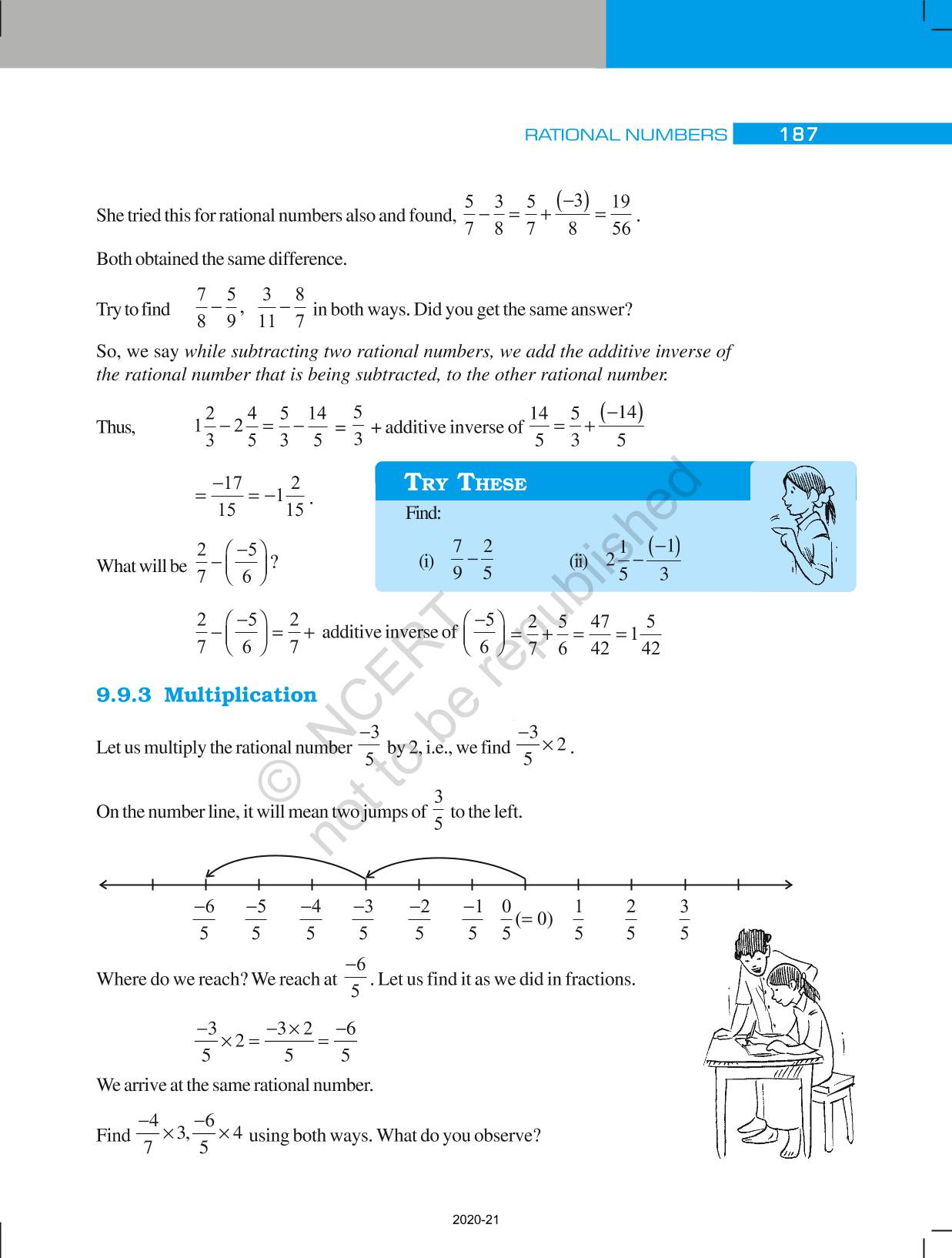 Rational Numbers - NCERT Book of Class 7 Mathematics