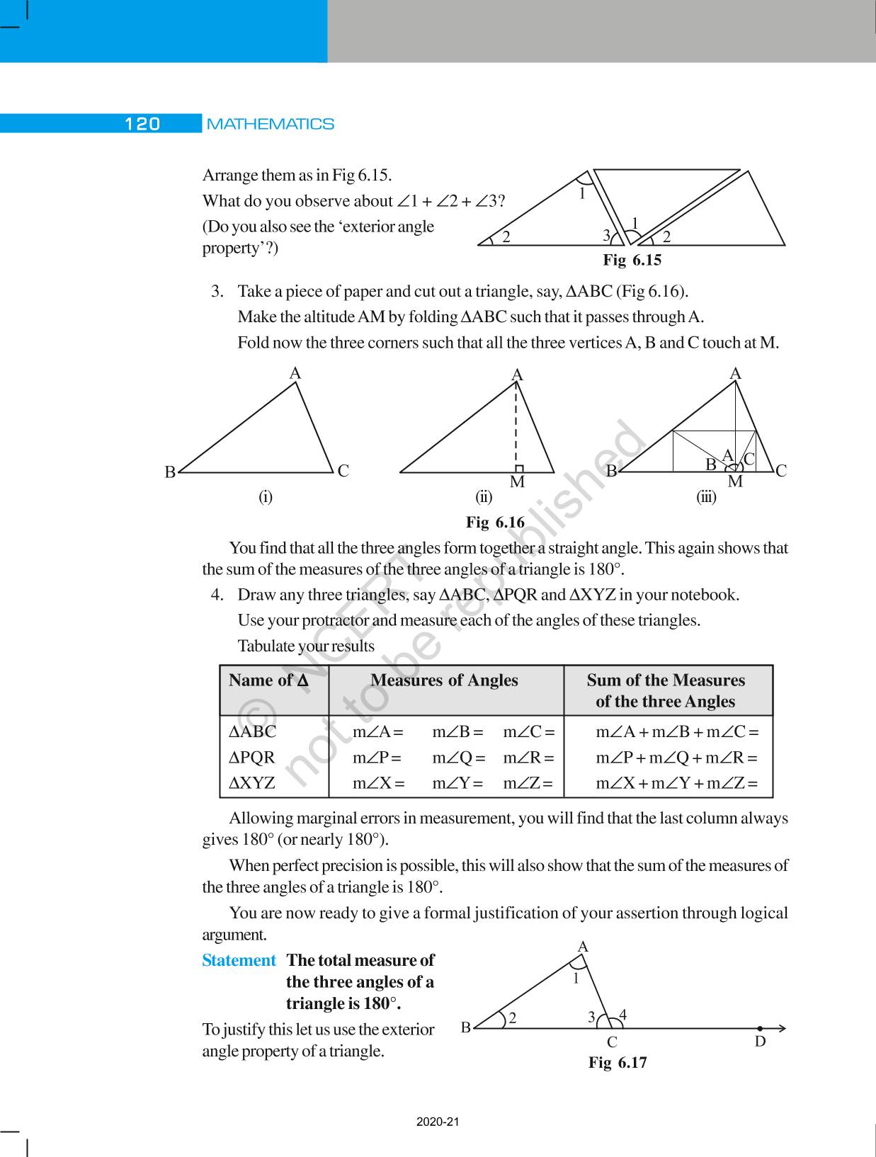 The Triangle And Its Properties - NCERT Book of Class 7 Mathematics