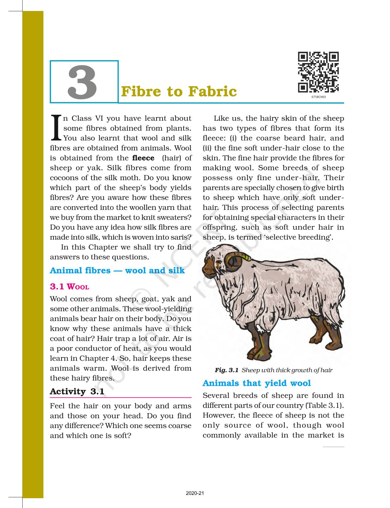 Fibre To Fabric - NCERT Book of Class 7 Science
