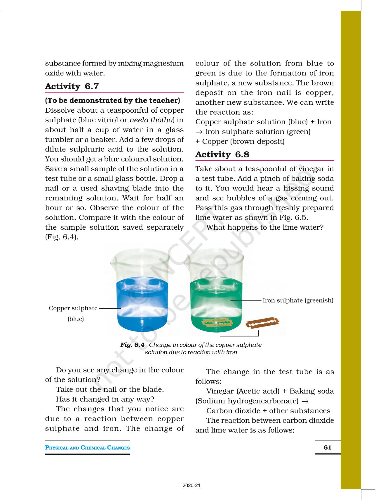 Physical And Chemical Changes - NCERT Book of Class 7 Science