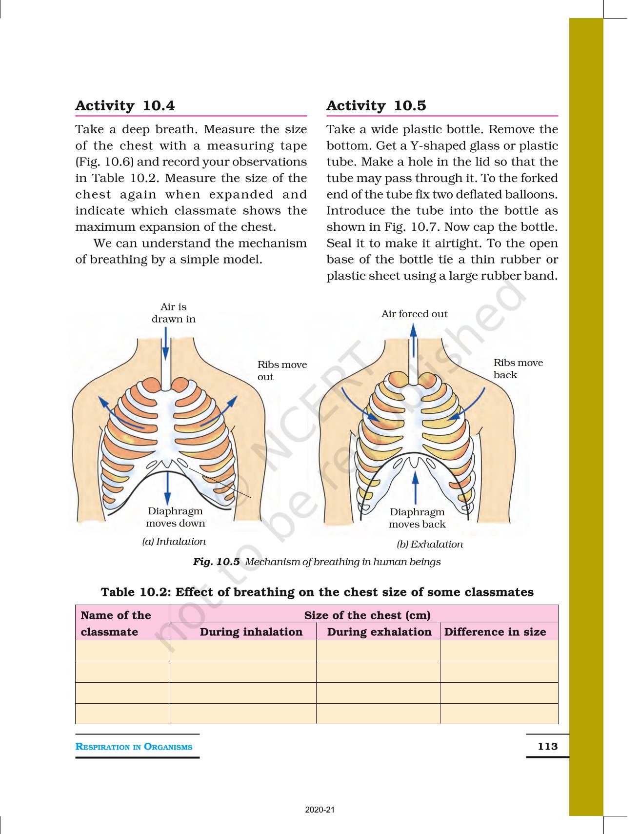 Respiration In Organisms - NCERT Book of Class 7 Science