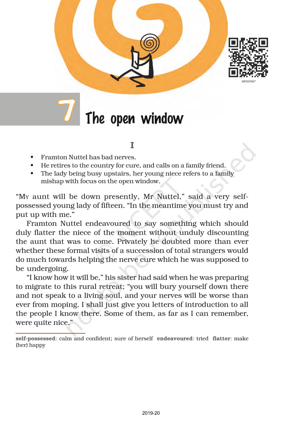The open window word meaning, Class 8 English Suppplementary chapter 7 word  meaning