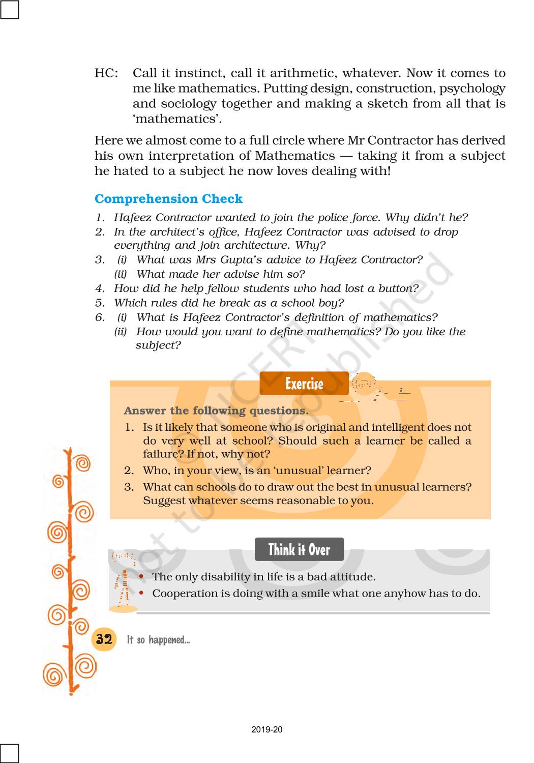 The Treasure Within - NCERT Book of Class 8 English It So Happened