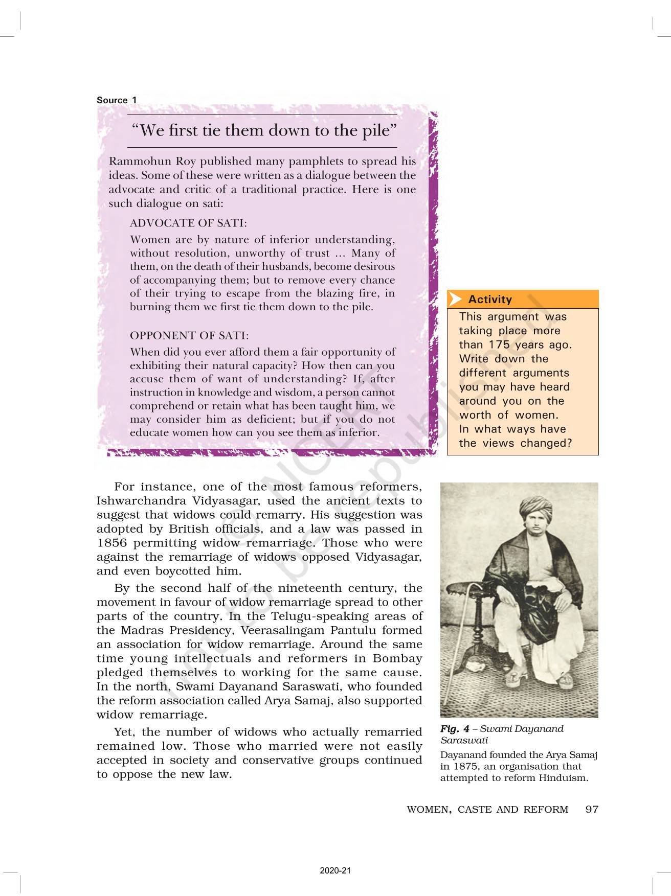 Women Caste And Reform - NCERT Book of Class 8 History Part II