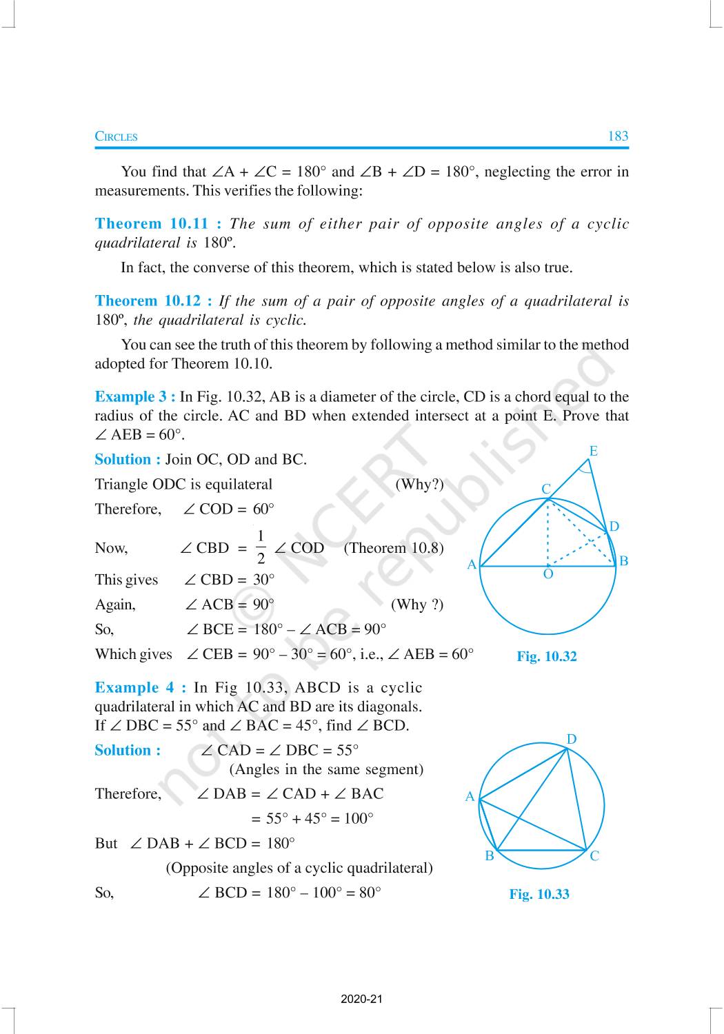 Circles - NCERT Book of Class 9 Mathematics