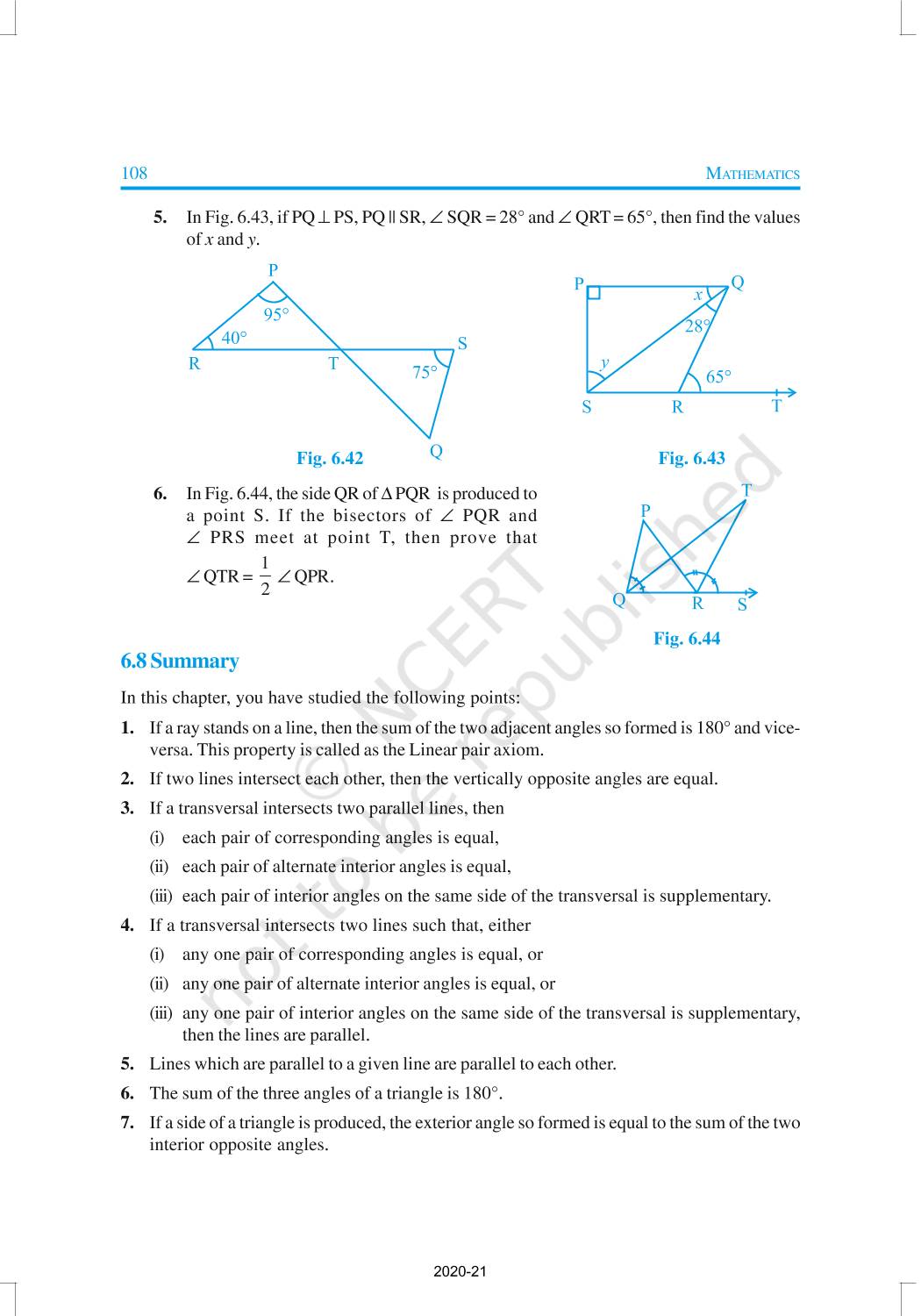 Lines And Angles - NCERT Book of Class 9 Mathematics